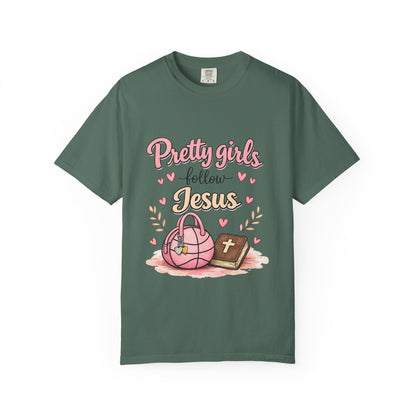 Pretty Girls Follow Jesus T-Shirt — Cute Christian Youth Tee