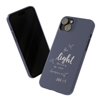 The Light Shines in the Darkness (John 1:5) iPhone Slim Phone Case — Christian Scripture Phone Case
