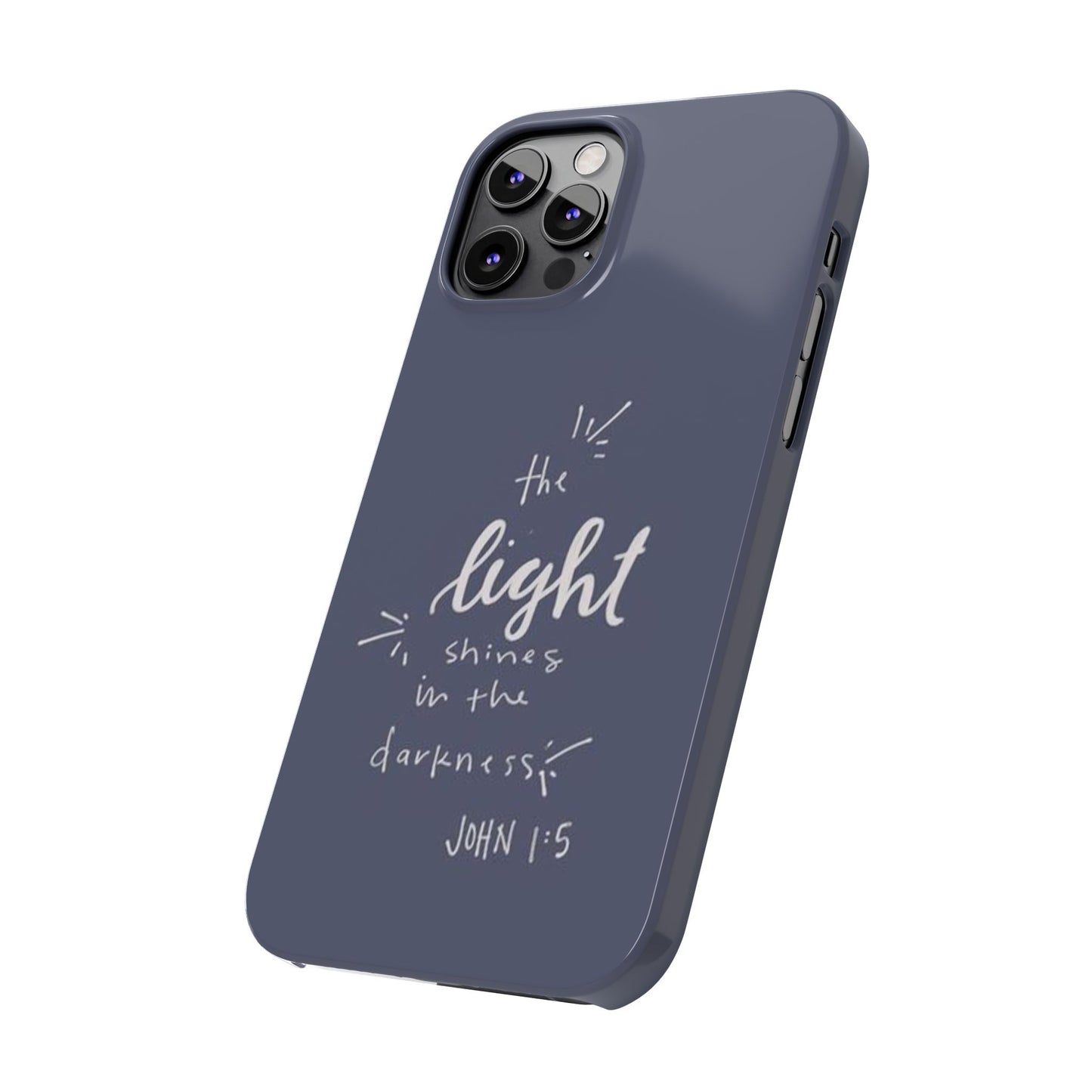 The Light Shines in the Darkness (John 1:5) iPhone Slim Phone Case — Christian Scripture Phone Case