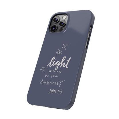 The Light Shines in the Darkness (John 1:5) iPhone Slim Phone Case — Christian Scripture Phone Case