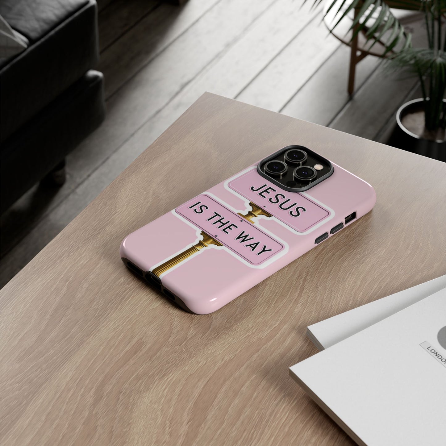 Jesus Is The Way Phone Case — Pink Tough Protective Case