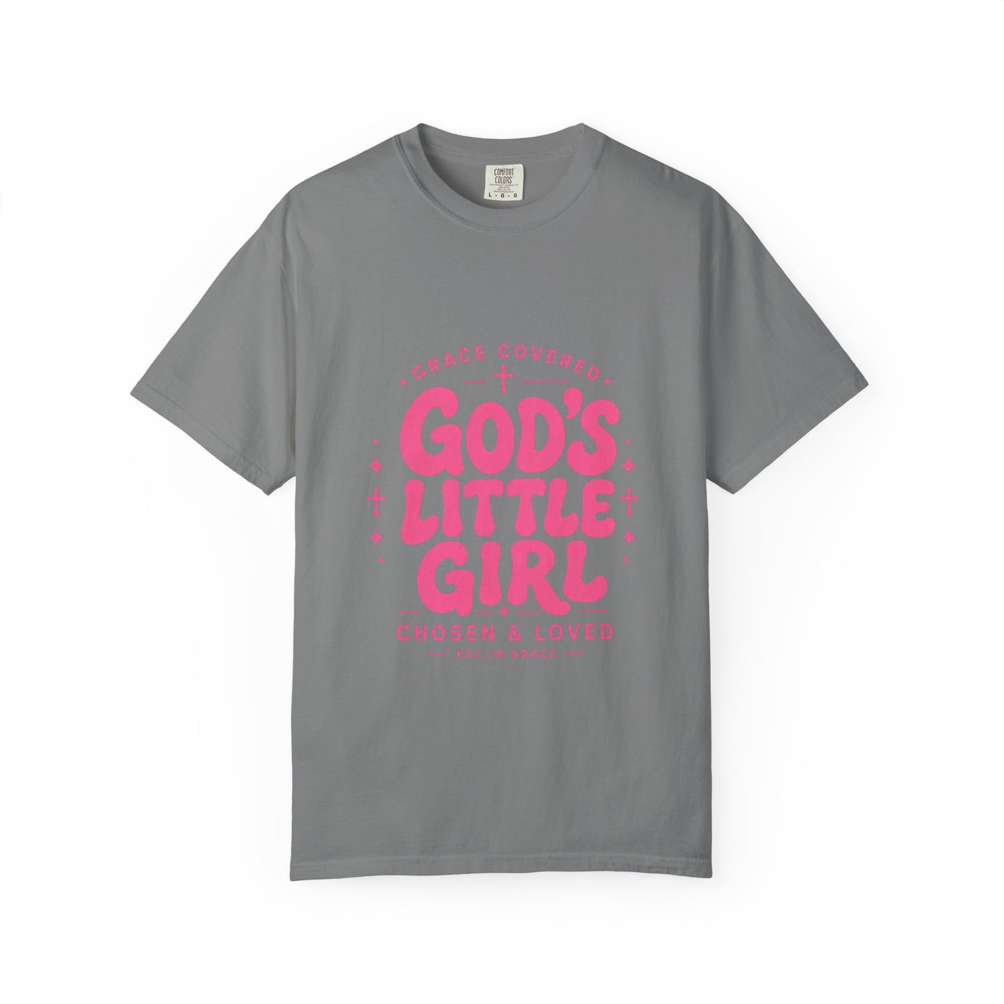 God's Little Girl T‑Shirt — Pink Faith Graphic Tee