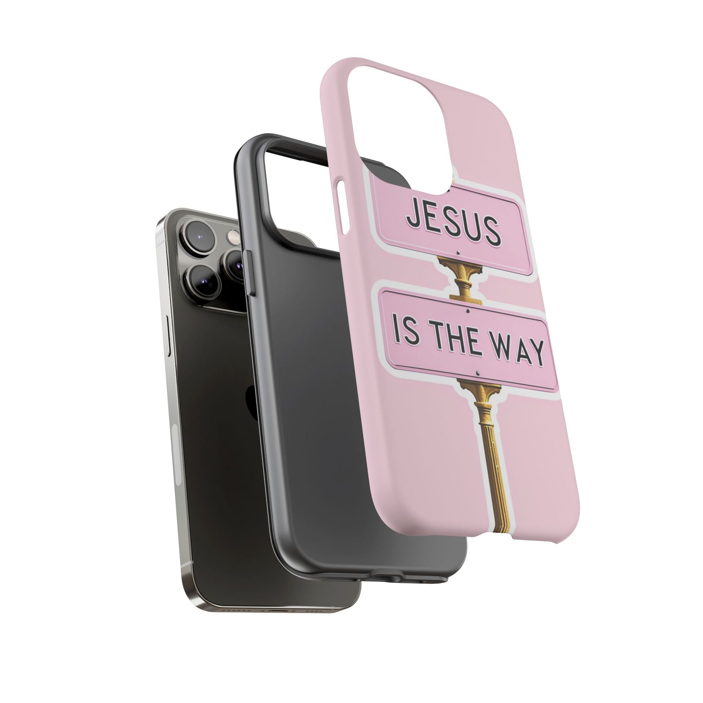Jesus Is The Way Phone Case — Pink Tough Protective Case