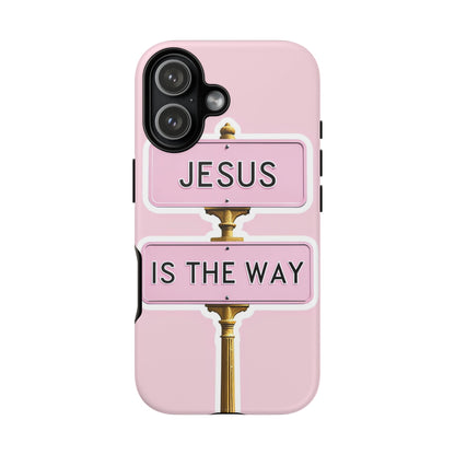 Jesus Is The Way Phone Case — Pink Tough Protective Case