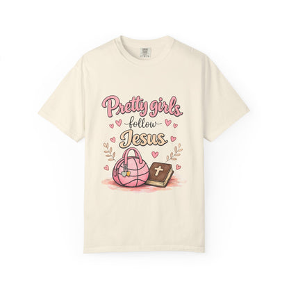 Pretty Girls Follow Jesus T-Shirt — Cute Christian Youth Tee