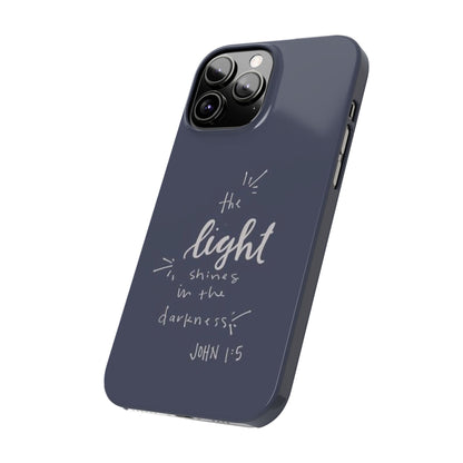 The Light Shines in the Darkness (John 1:5) iPhone Slim Phone Case — Christian Scripture Phone Case