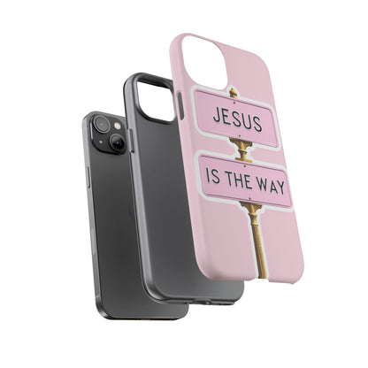 Jesus Is The Way Phone Case — Pink Tough Protective Case