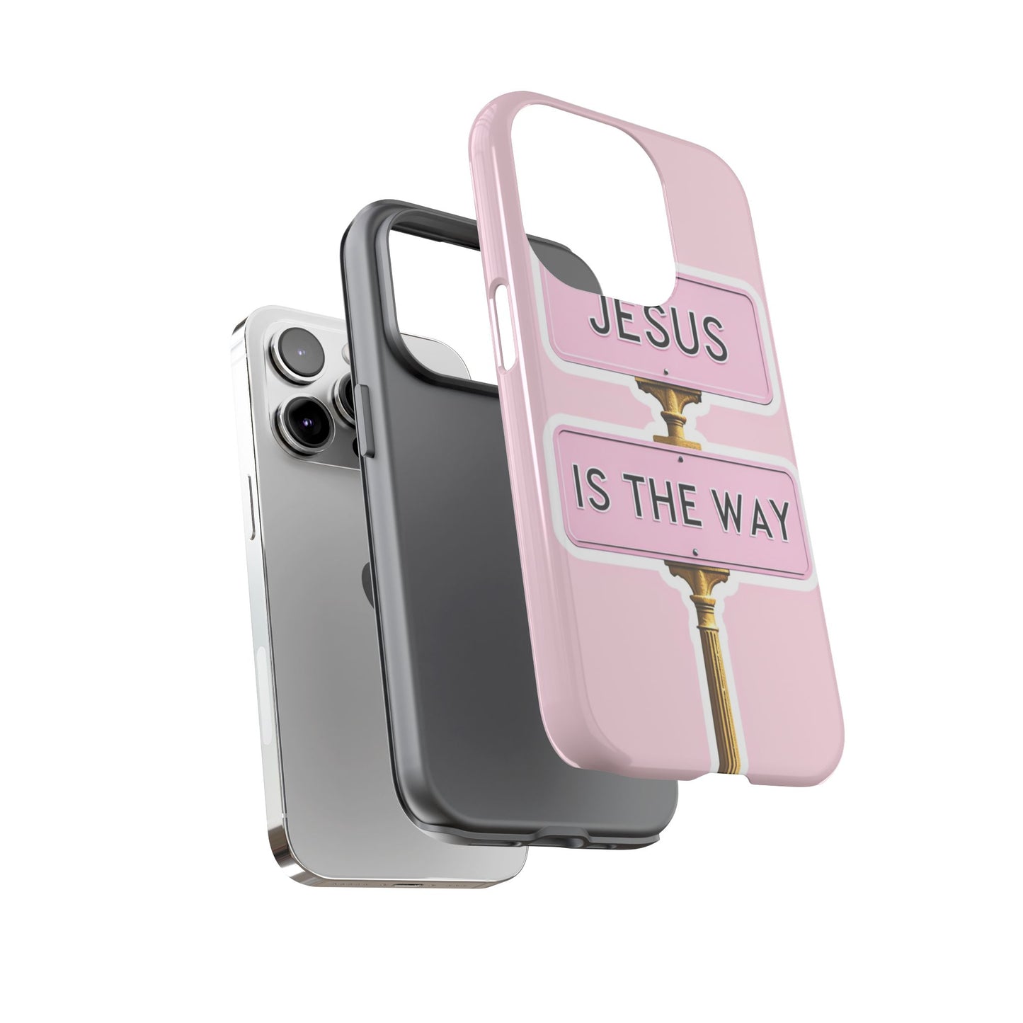 Jesus Is The Way Phone Case — Pink Tough Protective Case