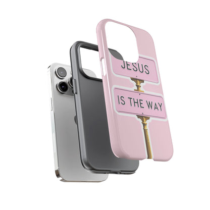 Jesus Is The Way Phone Case — Pink Tough Protective Case