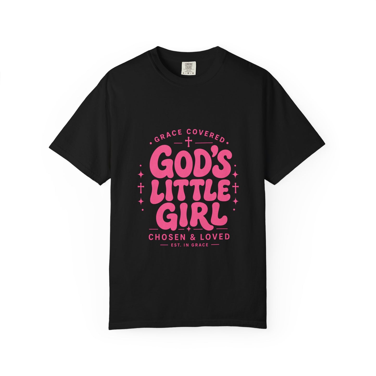 God's Little Girl T‑Shirt — Pink Faith Graphic Tee