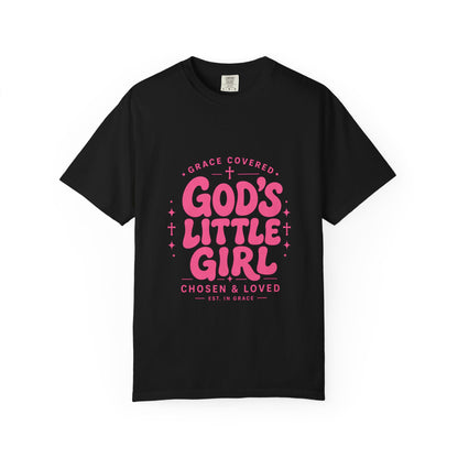 God's Little Girl T‑Shirt — Pink Faith Graphic Tee