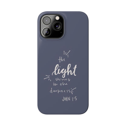 The Light Shines in the Darkness (John 1:5) iPhone Slim Phone Case — Christian Scripture Phone Case