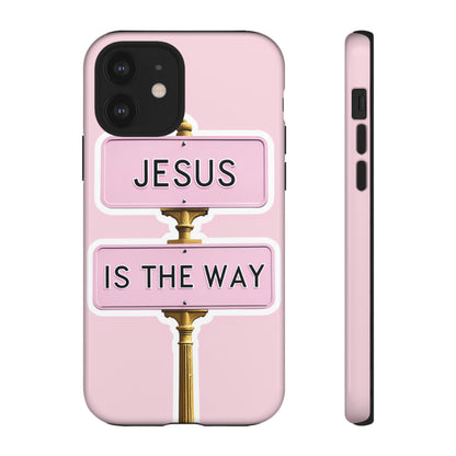 Jesus Is The Way Phone Case — Pink Tough Protective Case