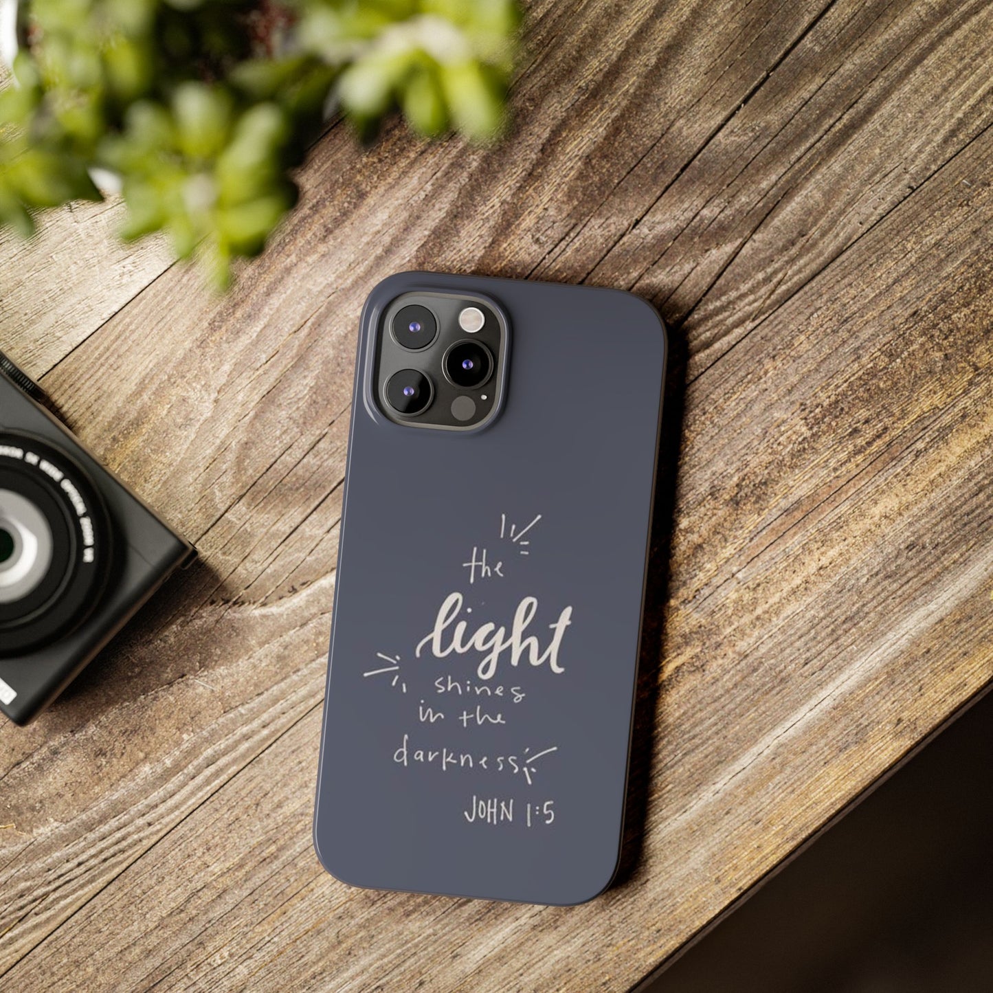 The Light Shines in the Darkness (John 1:5) iPhone Slim Phone Case — Christian Scripture Phone Case