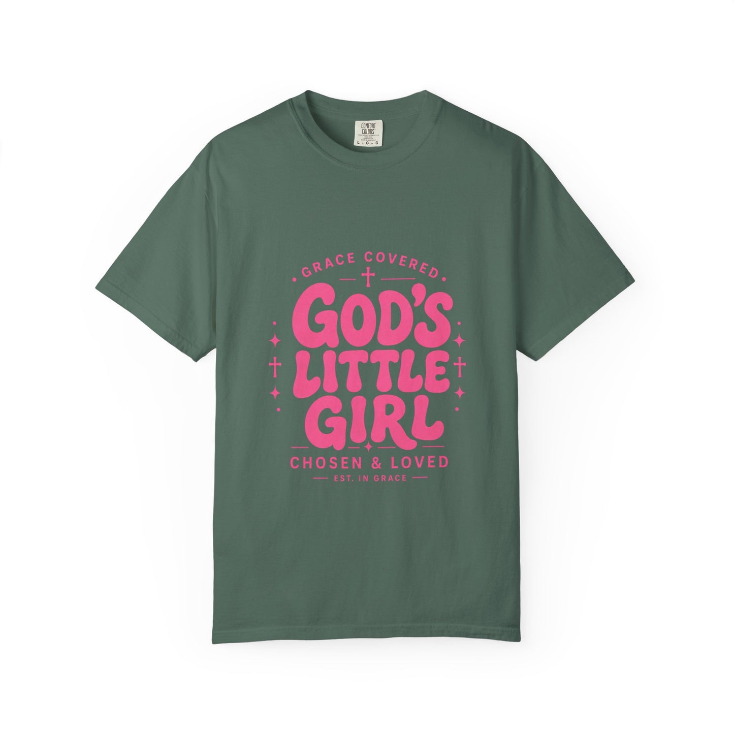 God's Little Girl T‑Shirt — Pink Faith Graphic Tee