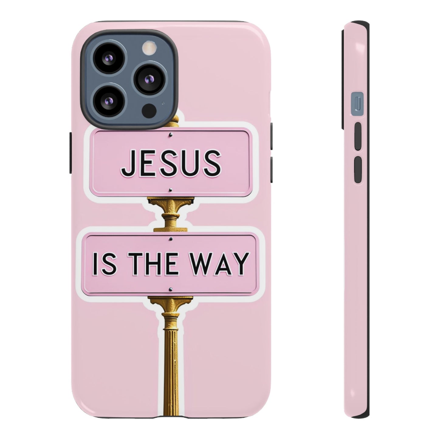 Jesus Is The Way Phone Case — Pink Tough Protective Case
