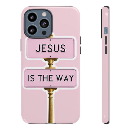 Jesus Is The Way Phone Case — Pink Tough Protective Case