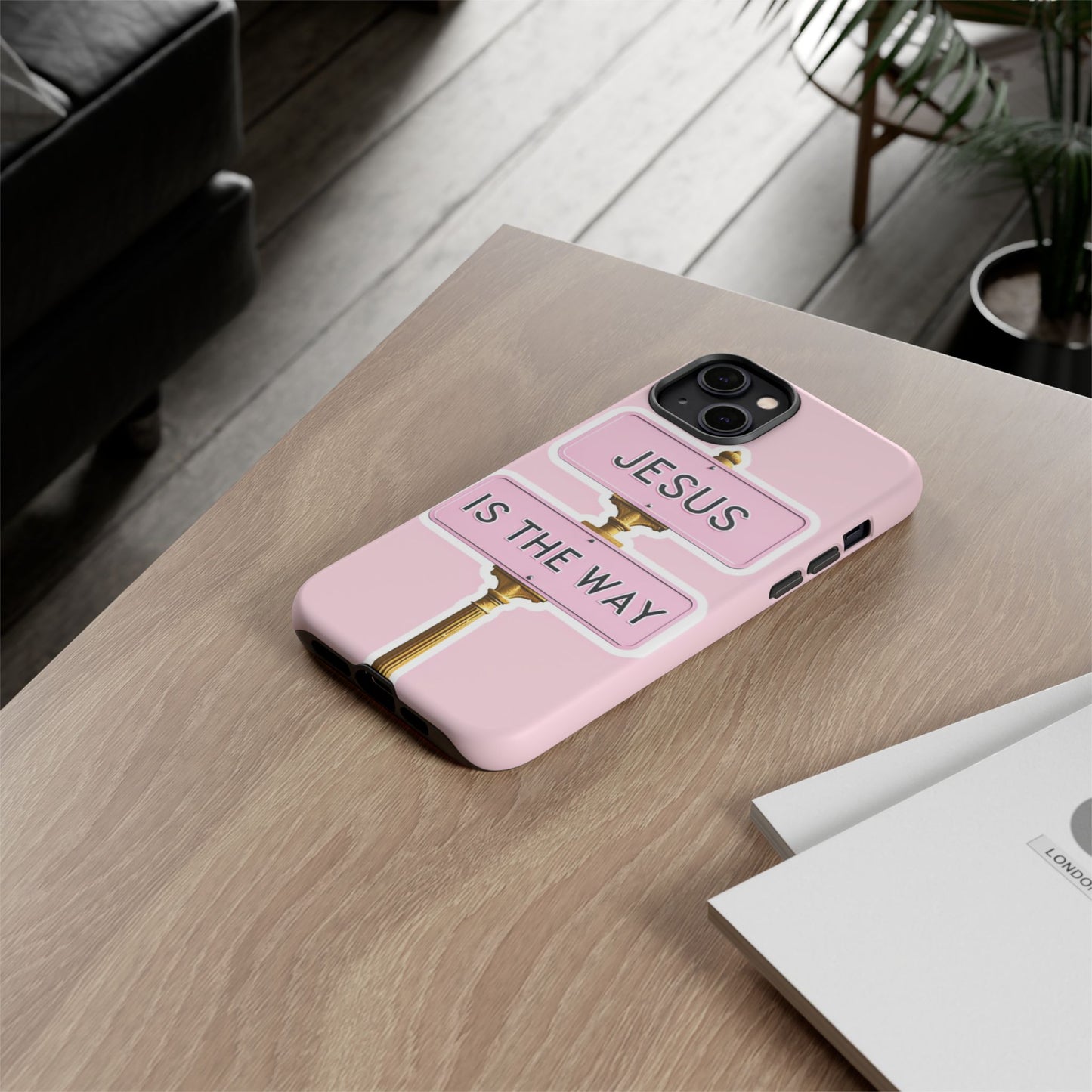 Jesus Is The Way Phone Case — Pink Tough Protective Case