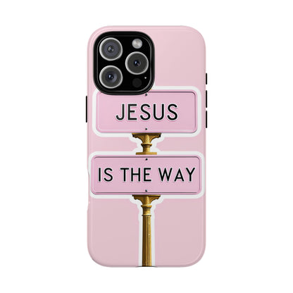 Jesus Is The Way Phone Case — Pink Tough Protective Case