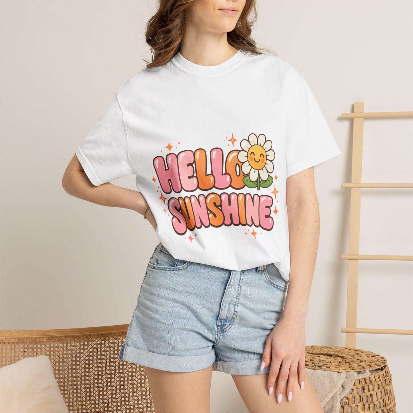 "Hello Sunshine" Retro Daisy Graphic Tee