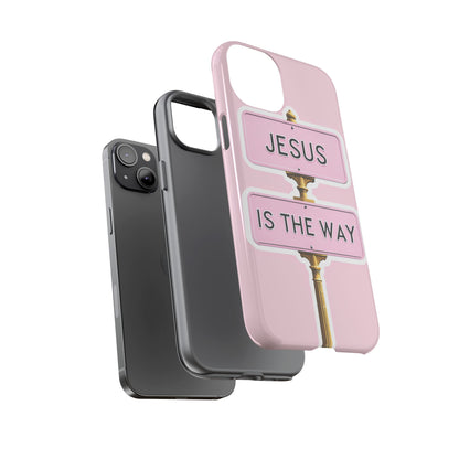 Jesus Is The Way Phone Case — Pink Tough Protective Case