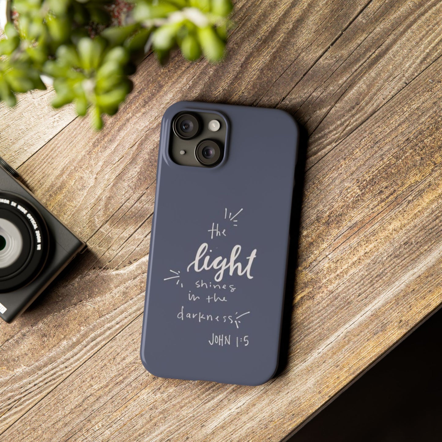 The Light Shines in the Darkness (John 1:5) iPhone Slim Phone Case — Christian Scripture Phone Case