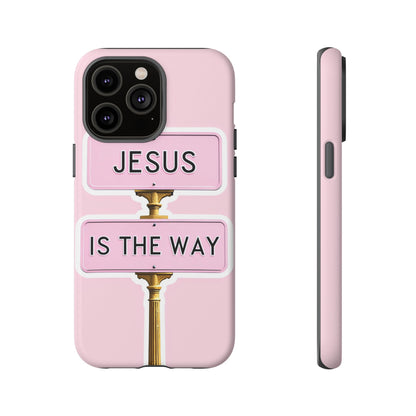 Jesus Is The Way Phone Case — Pink Tough Protective Case