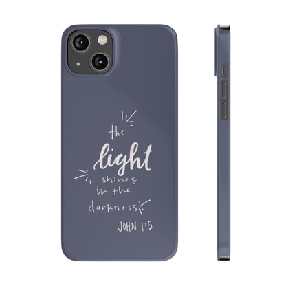 The Light Shines in the Darkness (John 1:5) iPhone Slim Phone Case — Christian Scripture Phone Case