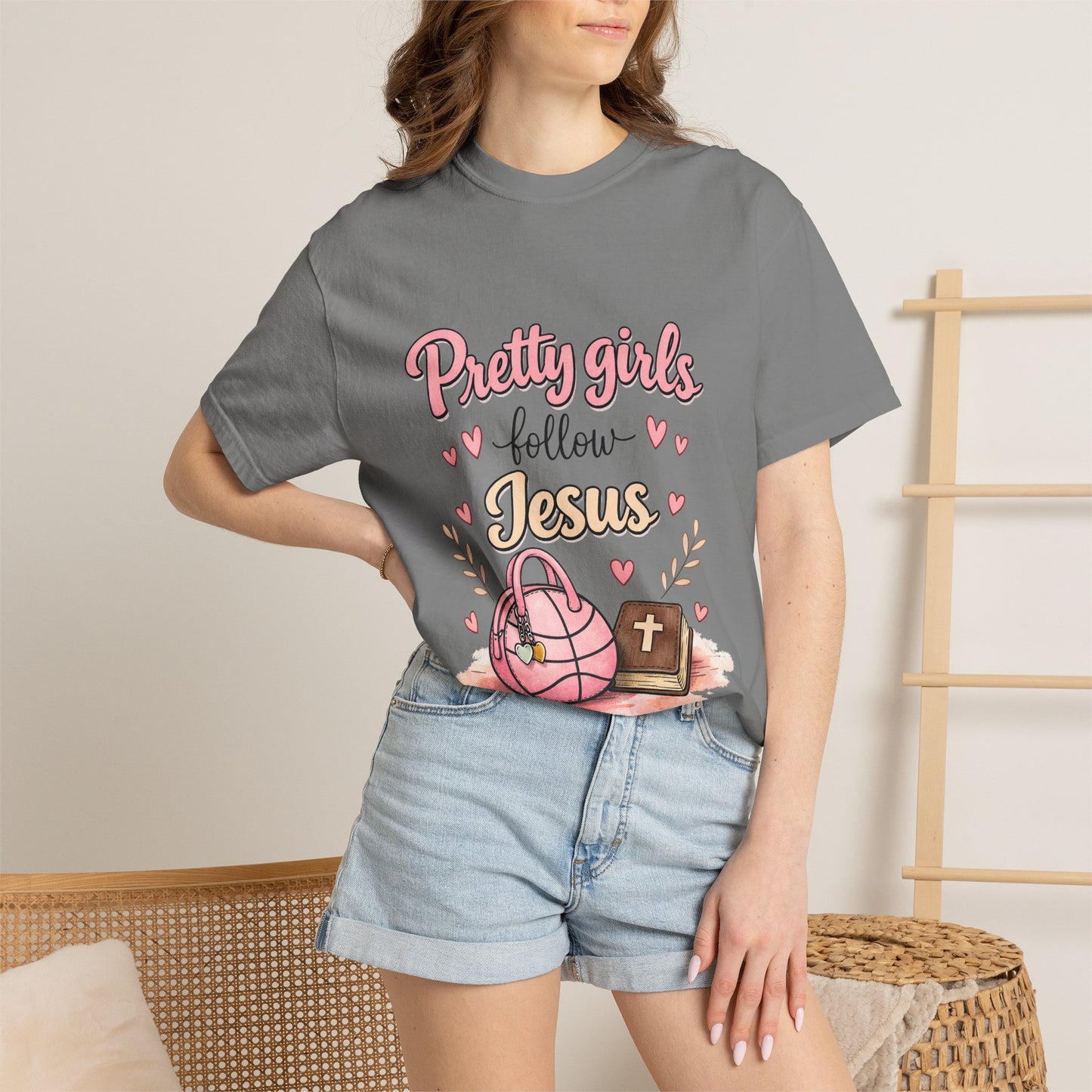 Pretty Girls Follow Jesus T-Shirt — Cute Christian Youth Tee