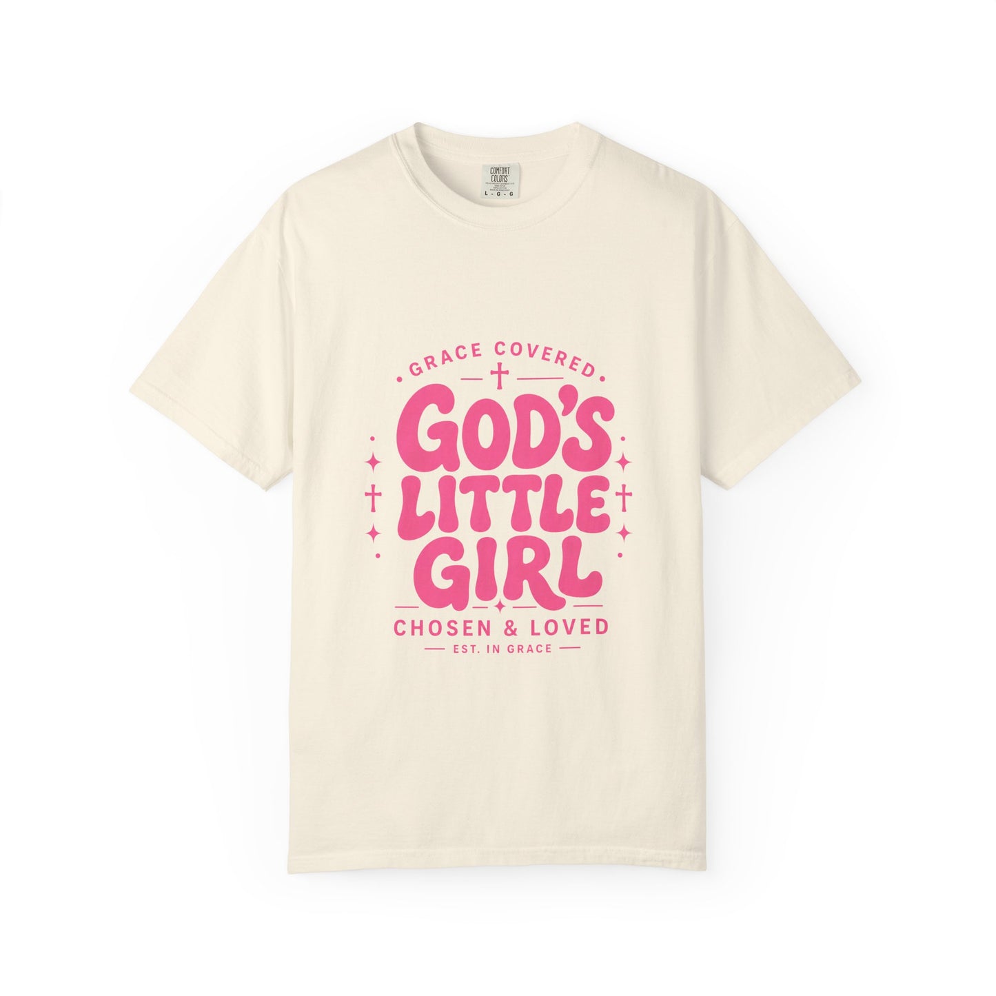 God's Little Girl T‑Shirt — Pink Faith Graphic Tee