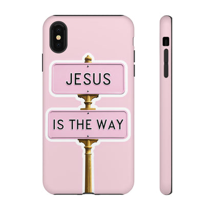 Jesus Is The Way Phone Case — Pink Tough Protective Case
