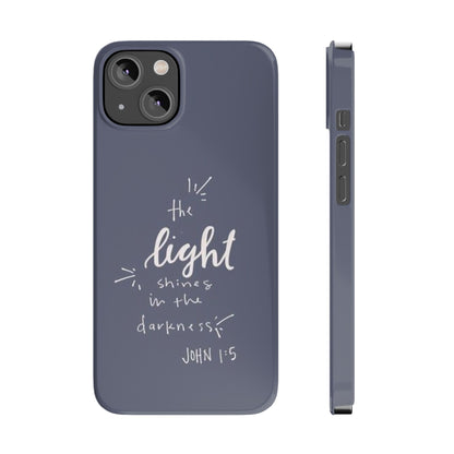 The Light Shines in the Darkness (John 1:5) iPhone Slim Phone Case — Christian Scripture Phone Case