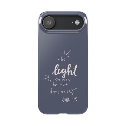 The Light Shines in the Darkness (John 1:5) iPhone Slim Phone Case — Christian Scripture Phone Case