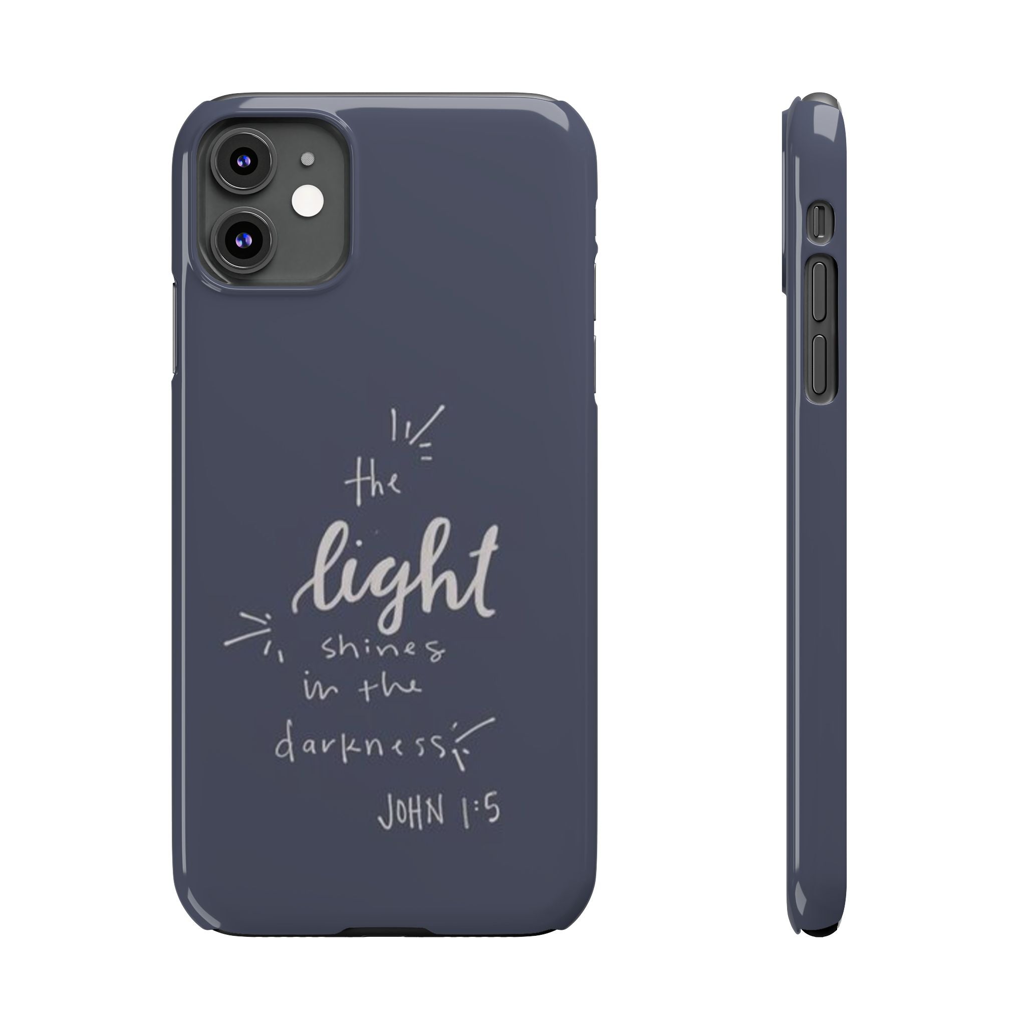 The Light Shines in the Darkness (John 1:5) iPhone Slim Phone Case — Christian Scripture Phone Case