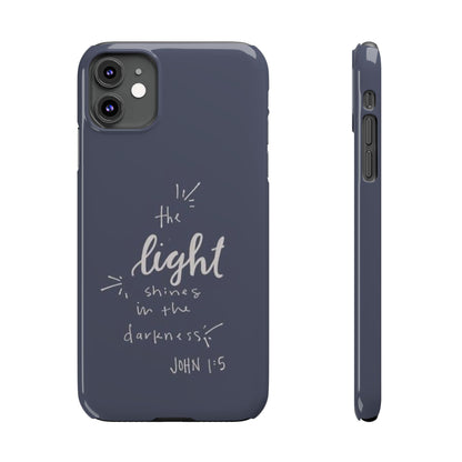 The Light Shines in the Darkness (John 1:5) iPhone Slim Phone Case — Christian Scripture Phone Case
