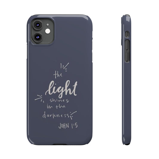 The Light Shines in the Darkness (John 1:5) iPhone Slim Phone Case — Christian Scripture Phone Case