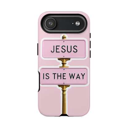 Jesus Is The Way Phone Case — Pink Tough Protective Case