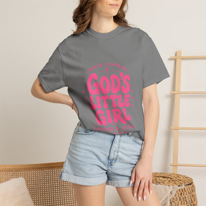 God's Little Girl T‑Shirt — Pink Faith Graphic Tee