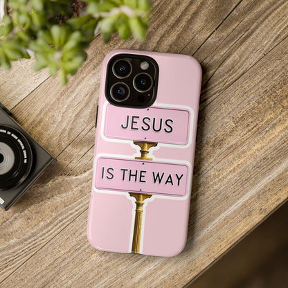 Jesus Is The Way Phone Case — Pink Tough Protective Case