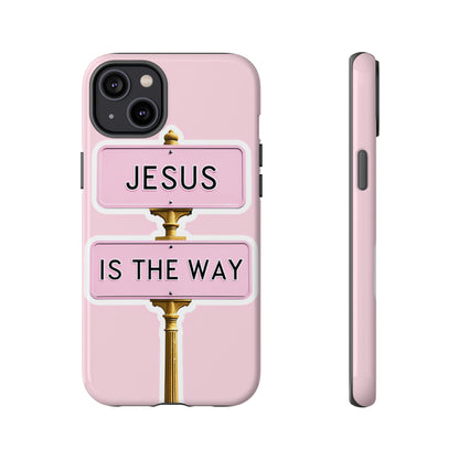 Jesus Is The Way Phone Case — Pink Tough Protective Case