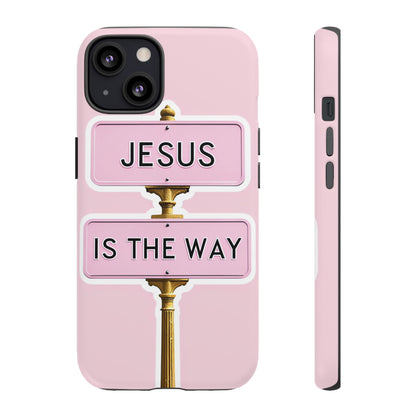 Jesus Is The Way Phone Case — Pink Tough Protective Case