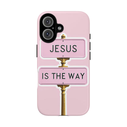 Jesus Is The Way Phone Case — Pink Tough Protective Case