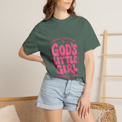 God's Little Girl T‑Shirt — Pink Faith Graphic Tee