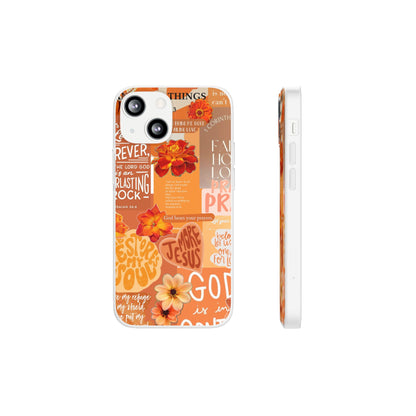 Faith Collage Phone Clear Case — Inspirational Christian Scripture Floral Design