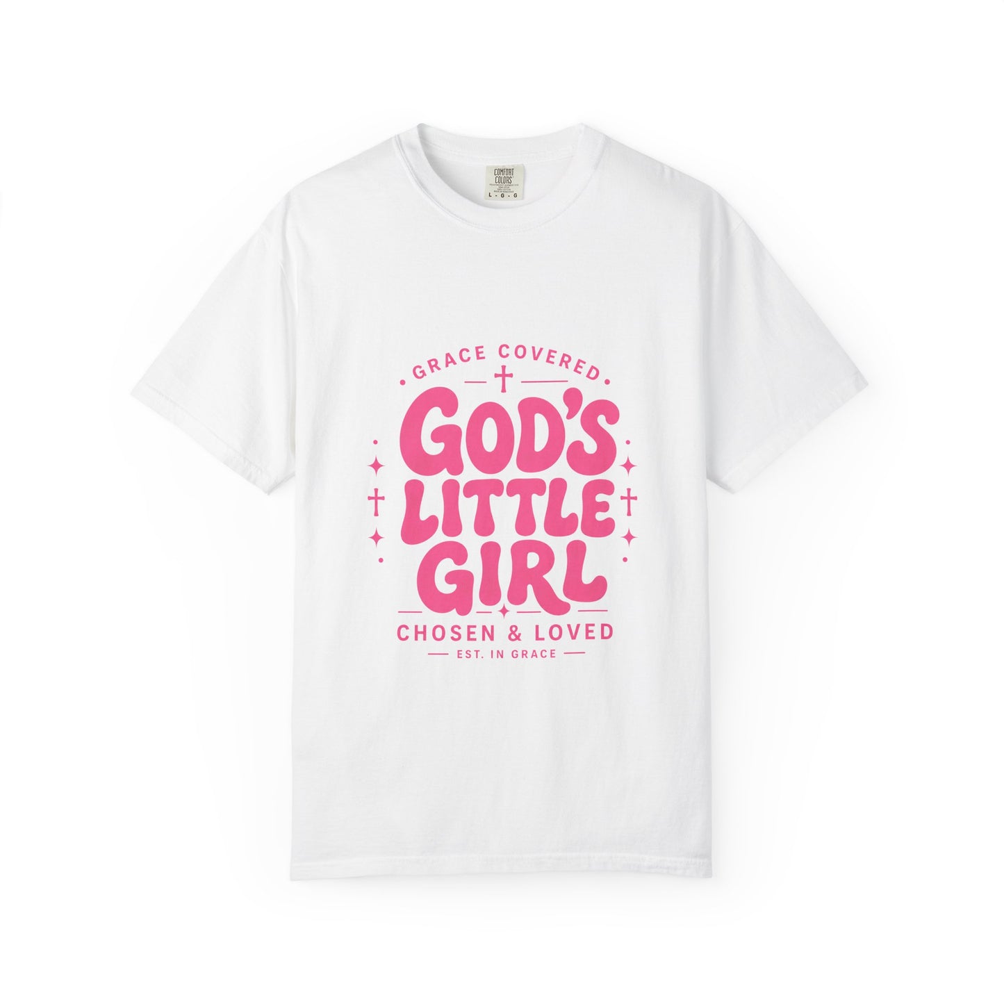 God's Little Girl T‑Shirt — Pink Faith Graphic Tee
