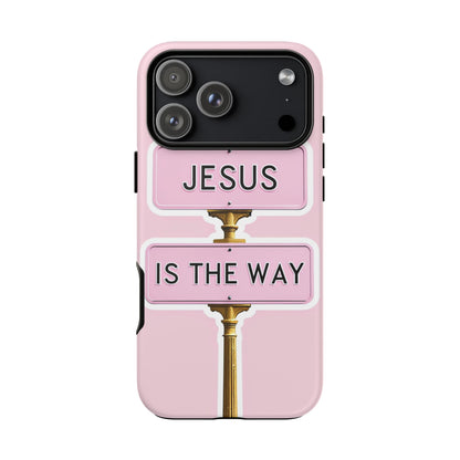 Jesus Is The Way Phone Case — Pink Tough Protective Case