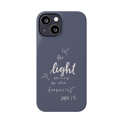 The Light Shines in the Darkness (John 1:5) iPhone Slim Phone Case — Christian Scripture Phone Case