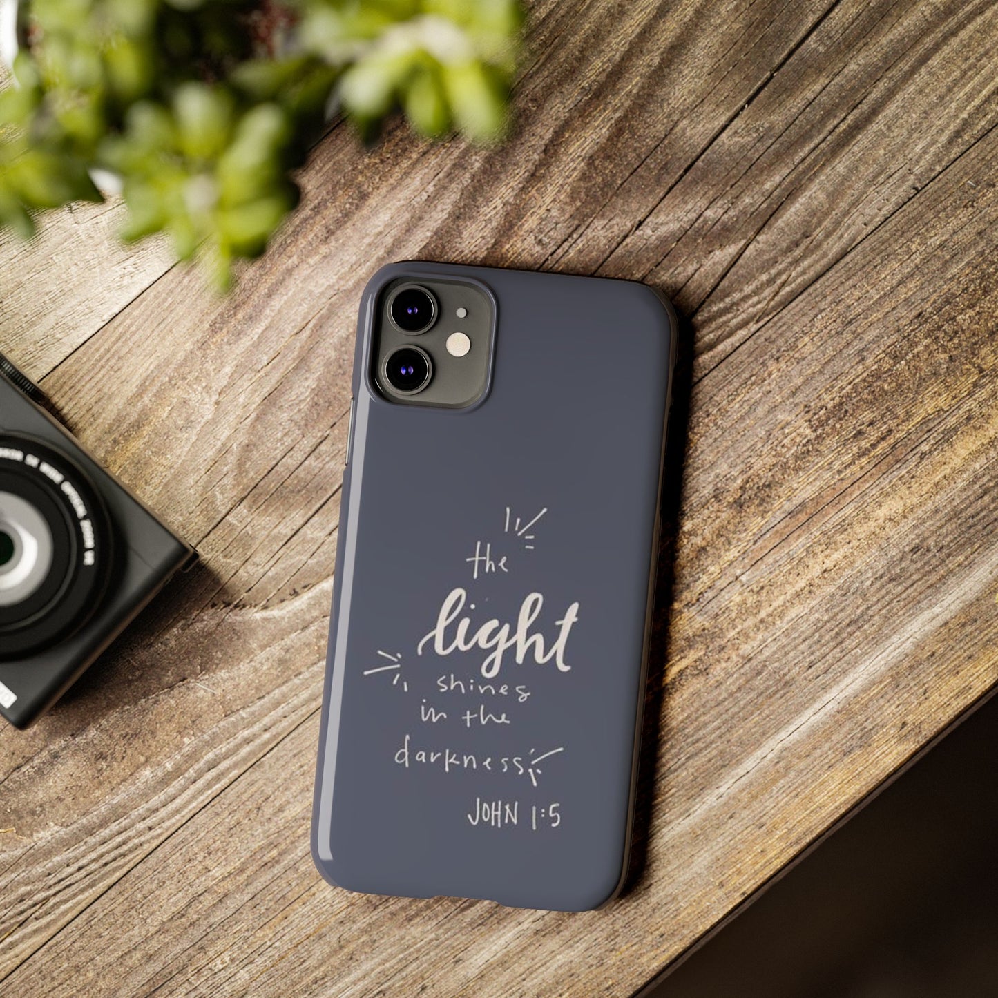 The Light Shines in the Darkness (John 1:5) iPhone Slim Phone Case — Christian Scripture Phone Case
