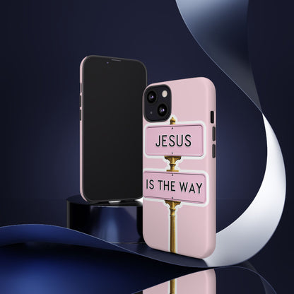 Jesus Is The Way Phone Case — Pink Tough Protective Case