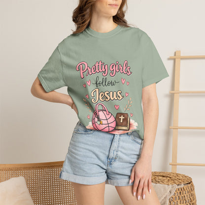 Pretty Girls Follow Jesus T-Shirt — Cute Christian Youth Tee